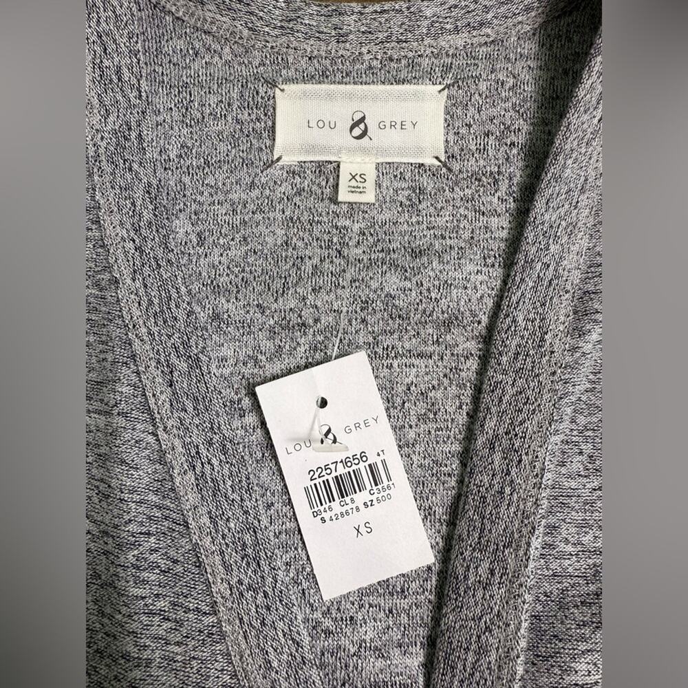 NWT Lou & Grey Soft Knit Surplice Wrap Dress Gray Heathered Long Sleeve Size XS - Picture 5 of 8